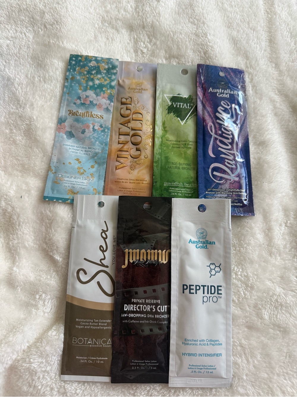 Assorted Tanning Lotion Packets